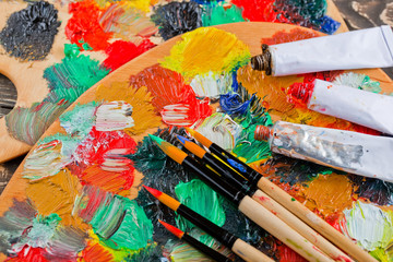 Obraz premium Paints and brushes
