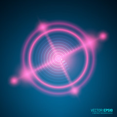 Neon Target isolated. Game Interface Element. Vector
