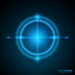 Neon Target isolated. Game Interface Element. Vector