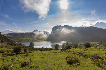 Enol lake (Lakes of Covadonga, Asturias - Spain).