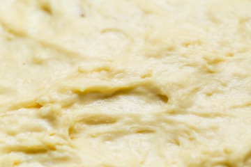 Raw yeast cake growing in bowl