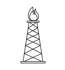 Refining plant tower isolated icon vector illustration design