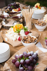 Festive buffet of agricultural food products