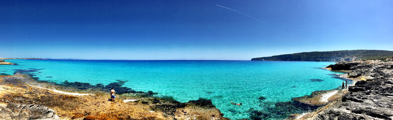 Fototapeta premium Beatiful Sunny Beach day in Formentera Spain.