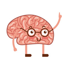 brain human kawaii character vector illustration design