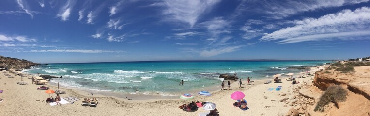 Beatiful Sunny Beach day in Formentera Spain.