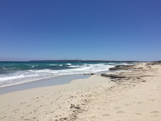 Beatiful Sunny Beach day in Formentera Spain.