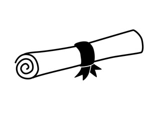 Diploma or Document, Rolled with Ribbon