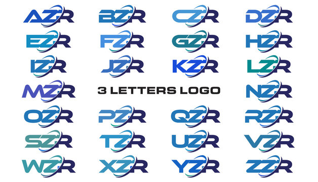 3 letters modern generic swoosh logo AZR, BZR, CZR, DZR, EZR, FZR, GZR, HZR, IZR, JZR, KZR, LZR, MZR, NZR, OZR, PZR, QZR, RZR, SZR, TZR, UZR, VZR, WZR, XZR, YZR, ZZR