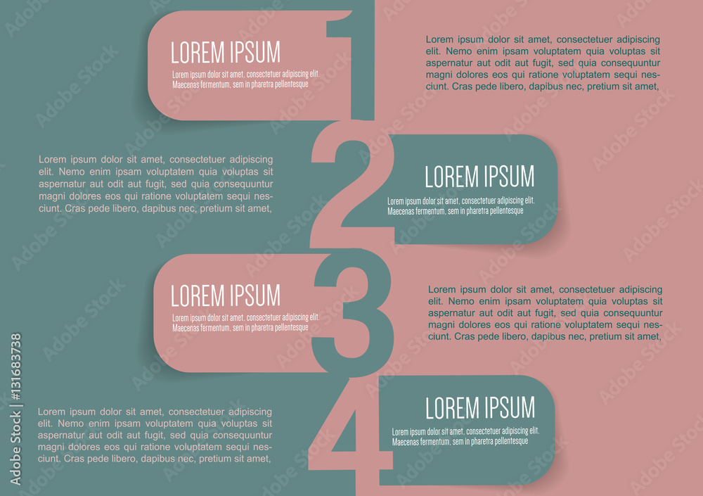 Aufkleber vector background with four steps