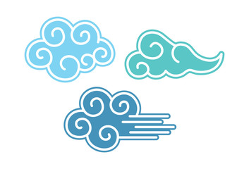Asian style of cloud illustration