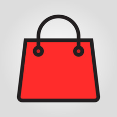 Shopping bag icon in trendy flat style isolated on grey background. Internet and ecommerce symbol for your design, logo, UI. Vector illustration, EPS10.