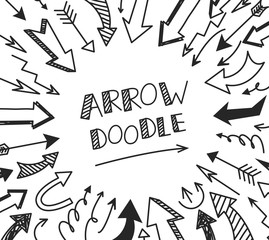 Hand drawn arrow doodle set