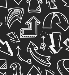 Arrow doodle seamless background