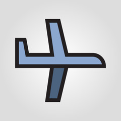 Fototapeta premium Plane shipping world icon in trendy flat style isolated on grey background. Internet and ecommerce symbol for your design, logo, UI. Vector illustration, EPS10.