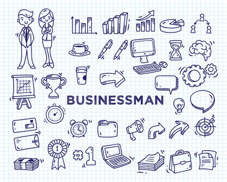 Set of business doodle