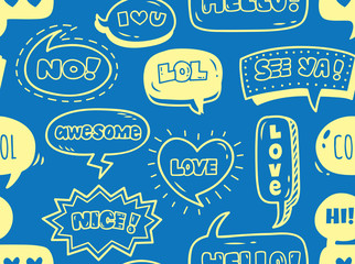 Cute speech bubble seamless background