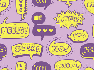cute comic speech bubble doodle background