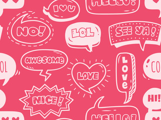 cute comic speech bubble doodle background