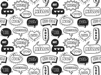 Cute speech bubble seamless background