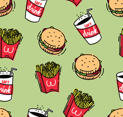 Fast food seamless background