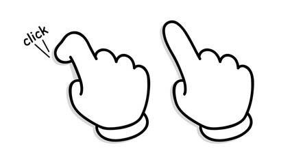 Fototapeta premium cartoon hand cursor isolated on white background