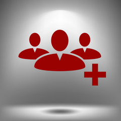 Add new user account flat icon for apps