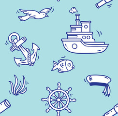 Fototapeta premium cartoon nautical background