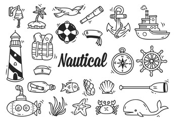 Set of nautical doodle © mhatzapa