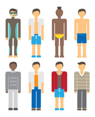 set of flat people icon