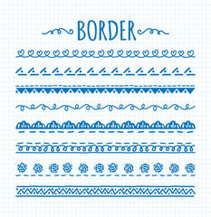 set of hand drawn border