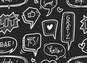 cute speech bubble seamless background