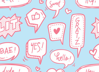 cute speech bubble seamless background