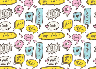 cute speech bubble seamless background