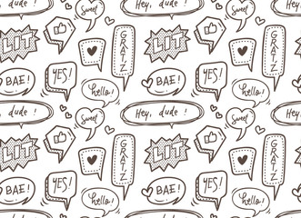 cute speech bubble seamless background