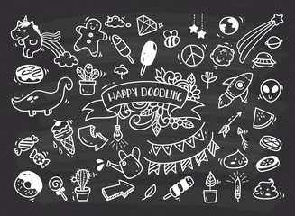 Set of cute hand drawn doodle