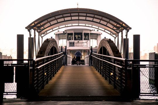 Ferry At Hoboken Station, New Jersey