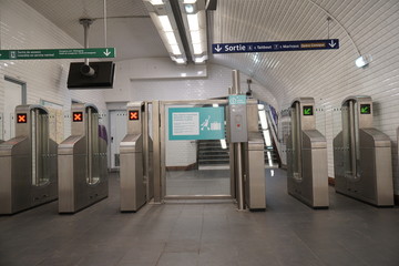 Paris subway station ticket gate