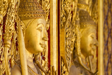 Monument of golden buddha,Temple Thailand.