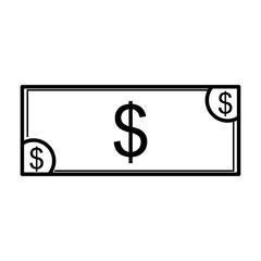 bill dollar isolated icon vector illustration design