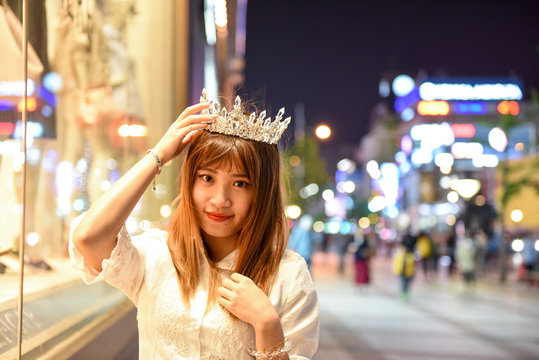 A lovely girl with a crown 