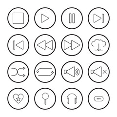 Music tool Icons isolated White Background