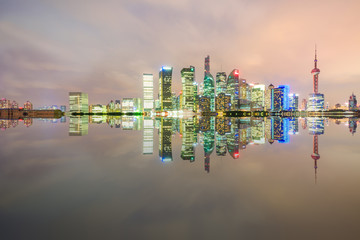 Fototapeta na wymiar Shanghai skyline and modern cityscape at night,China
