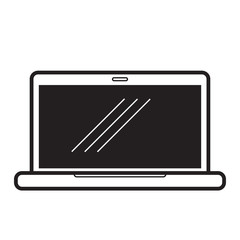 Modern laptop flat style isolated on white background. laptop symbol for your web site design, logo, app, UI, graphic Vector illustration,
