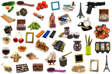 Mega pack of detailed objects isolated on white. Stock vector photo