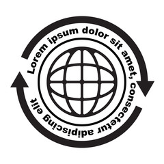 Earth Globe Logo Design Template network concept symbol, Vector Illustration.