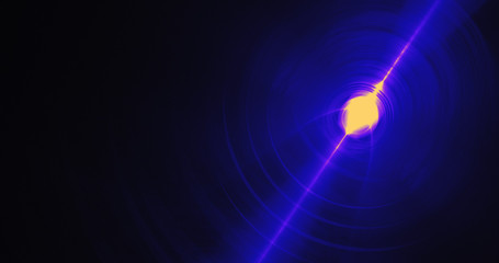 Blue And Yellow Abstract Lines Curves Particles Background