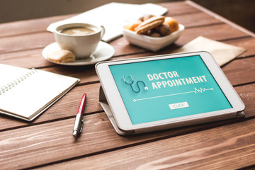 concept of appointment to doctor online