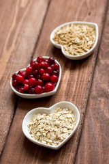 concept healthy for heart food on wooden background