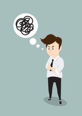 Businessman Suffer Emotion Fear Horror Depression Stress Charact